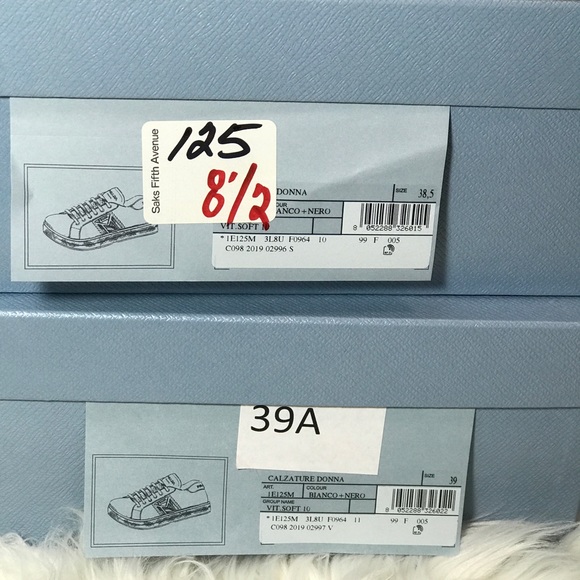 PRADA Calzature Donna Logo Stripe Leather Sneakers - Picture 11 of 13